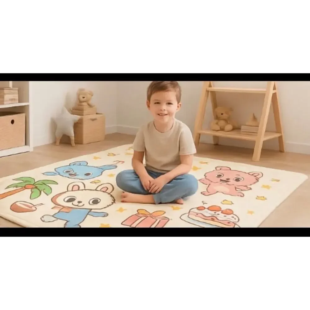 Labu buCute Cartoon Plush Throw Blanket, 60” x 78” Soft Fluffy Warm Cozy Fleece